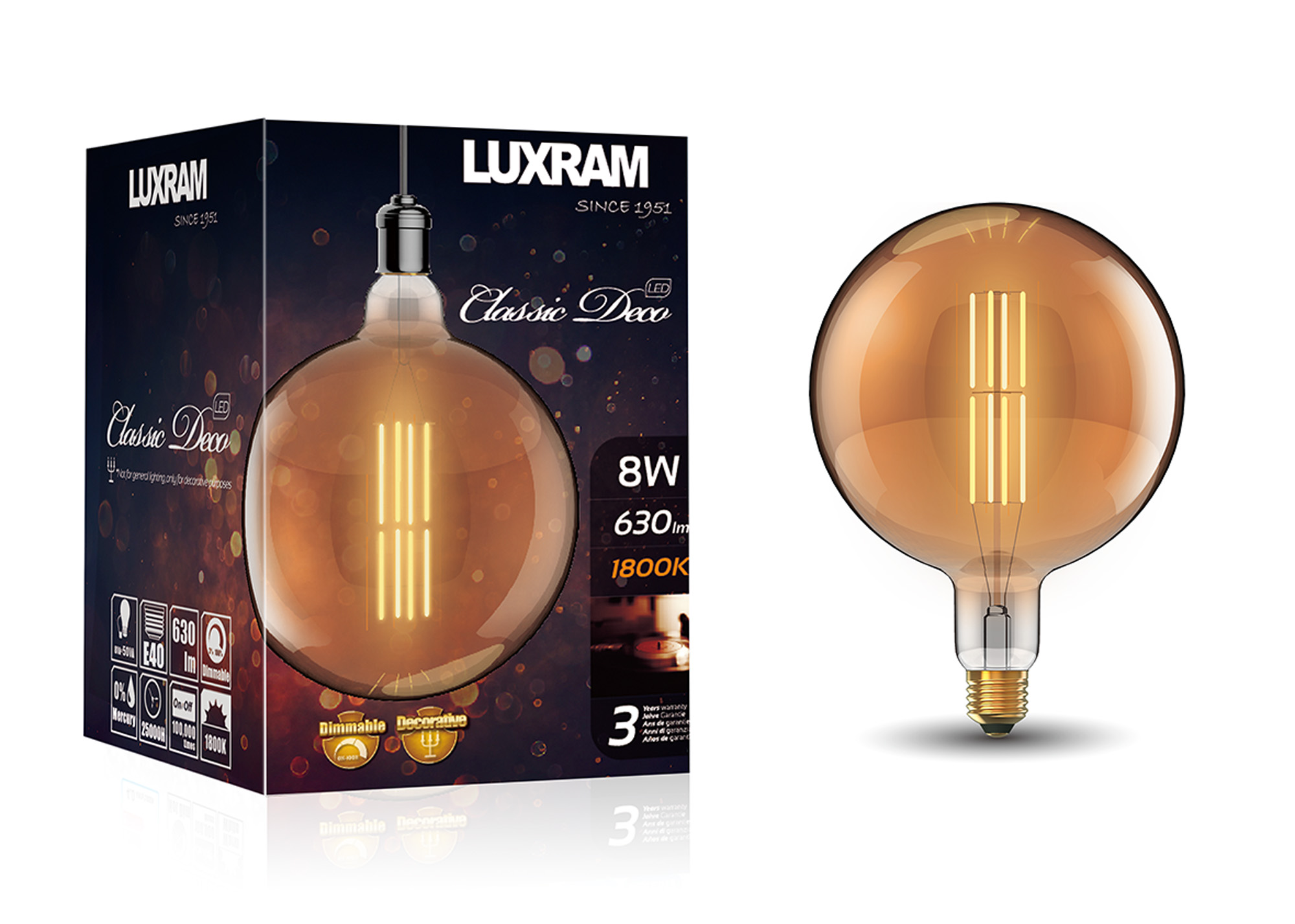 Classic Deco LED Lamps Luxram Vintage